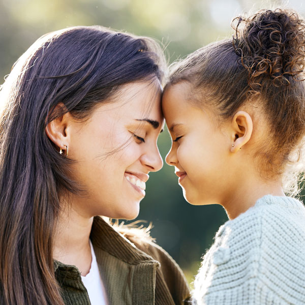 mother and child forehead to forehead