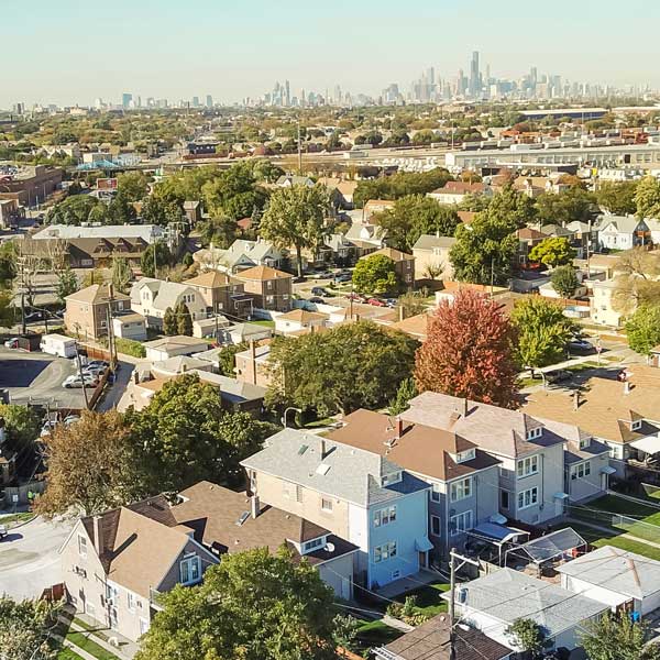 aerial view of chicago