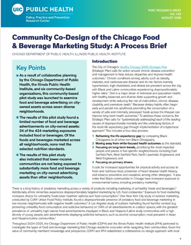 Chicago Food & Beverage Marketing Study and IPHI-Led Community Discussions Underscore the Need for Further Exploration